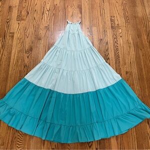 Rhode Color Block Tiered Maxi Dress